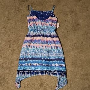 Blue and Pink Patterned Dress